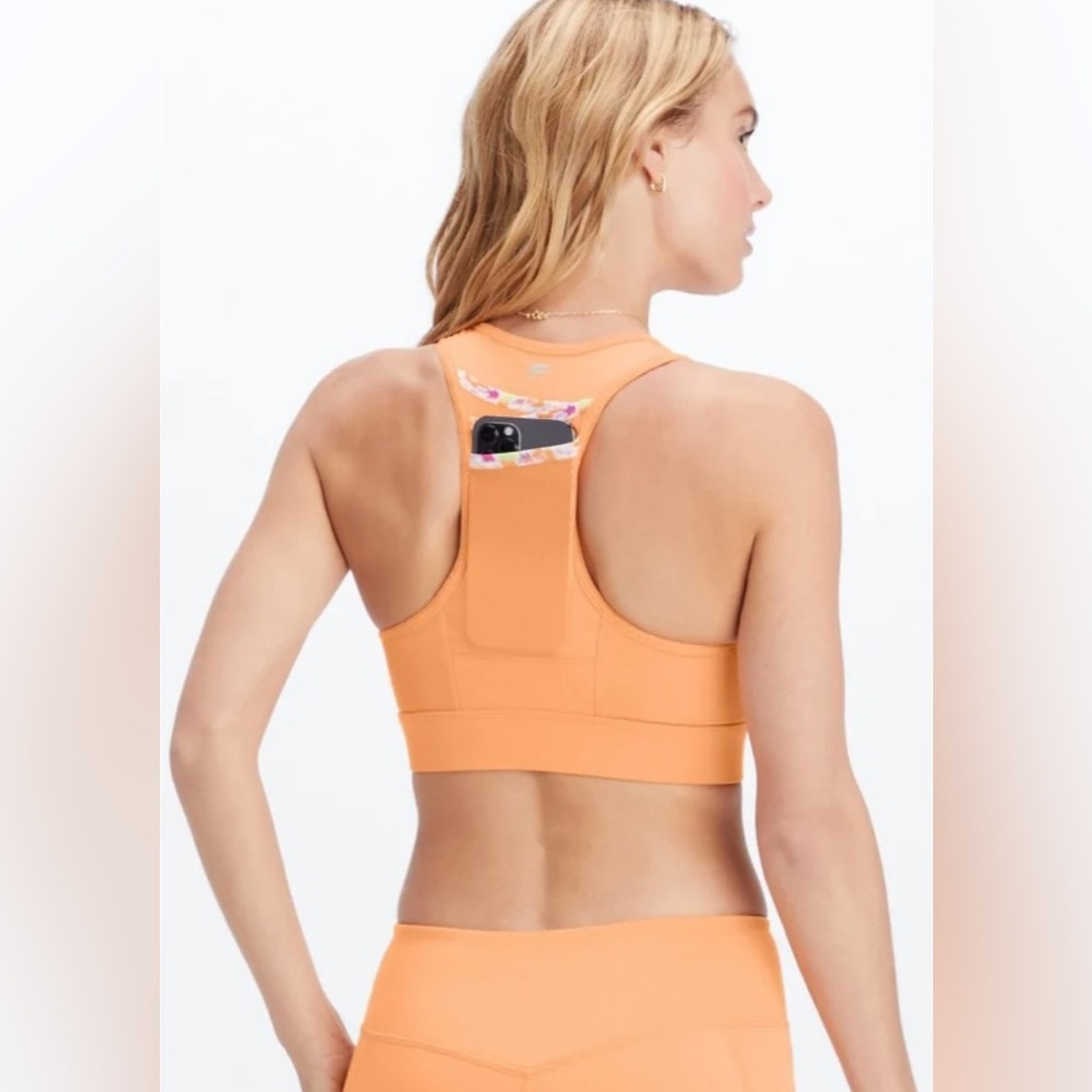 NEW! Fabletics Trinity High Impact Sports Bra MARIGOLD/NEW WAVE FLORAL